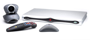 Click for large view of VSX7000e codec, mic array, and remote - all included for  $6,599.