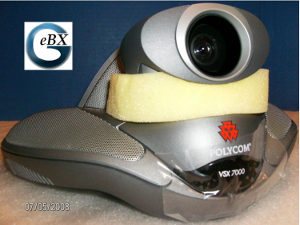 Click for large view of VSX7000 codec, mic array, and remote - all included for  $6,599.